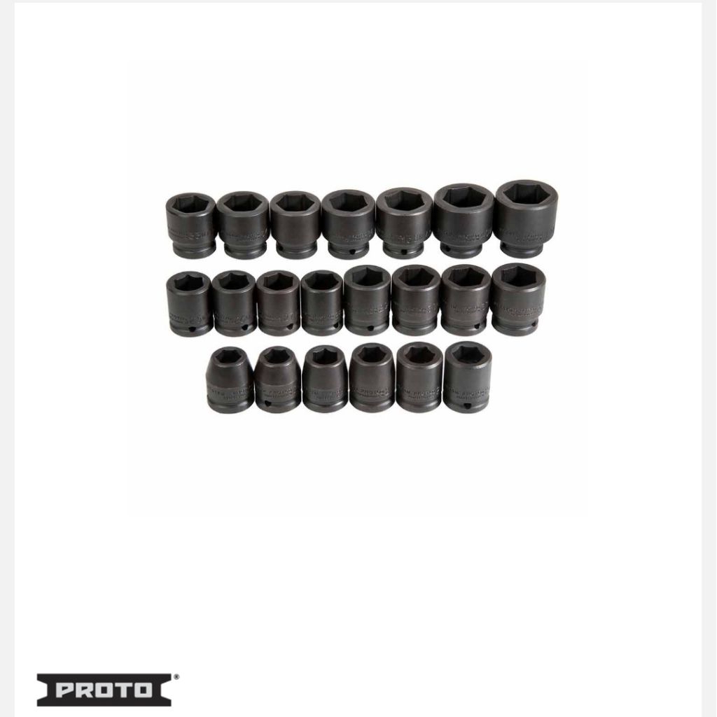 Proto 3/4" Drive 20 Piece Impact Socket Set - 6 Point-J72103