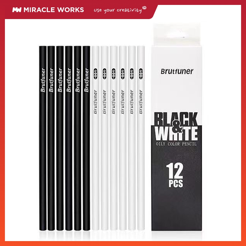 

Mw Set Pensil Brutfuner 12 Pcs Untuk Alat Tulis Pensil Hitam Putih Isi Stationery
