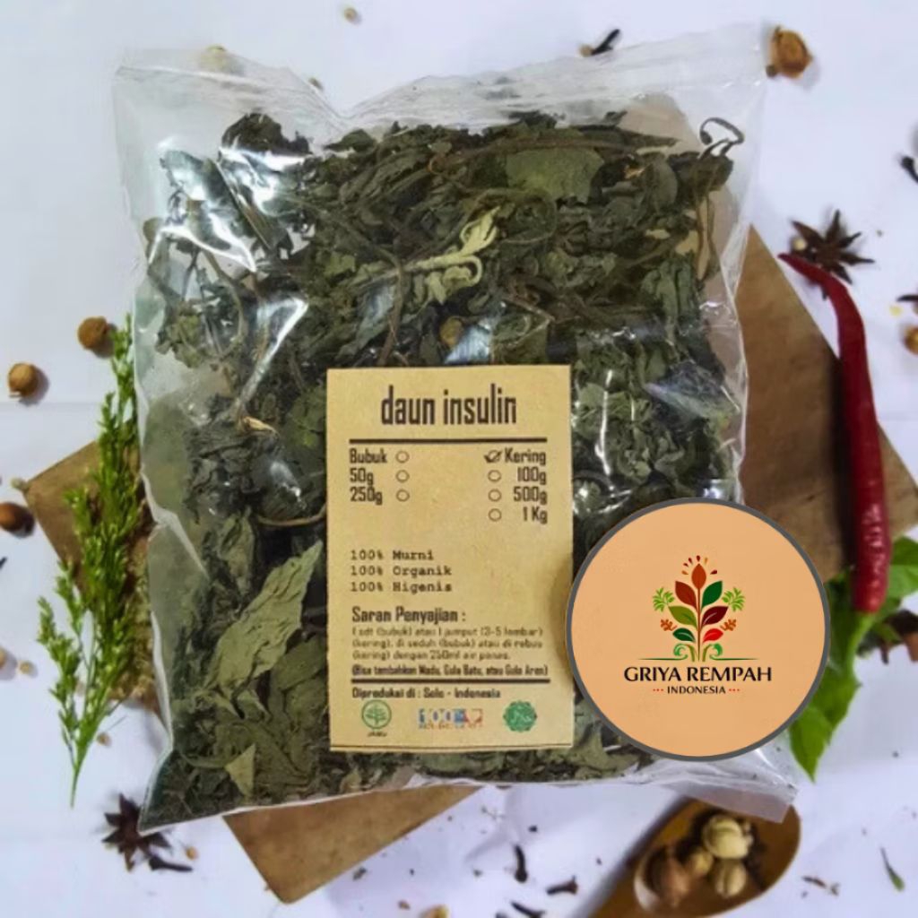 

DAUN INSULIN KERING 500 GRAM Yakon Ramuan Rempah Herbal Alami Jamu Tradisional untuk Mendukung Kesehatan Gula Darah Simplisia Smallanthus sonchifolius