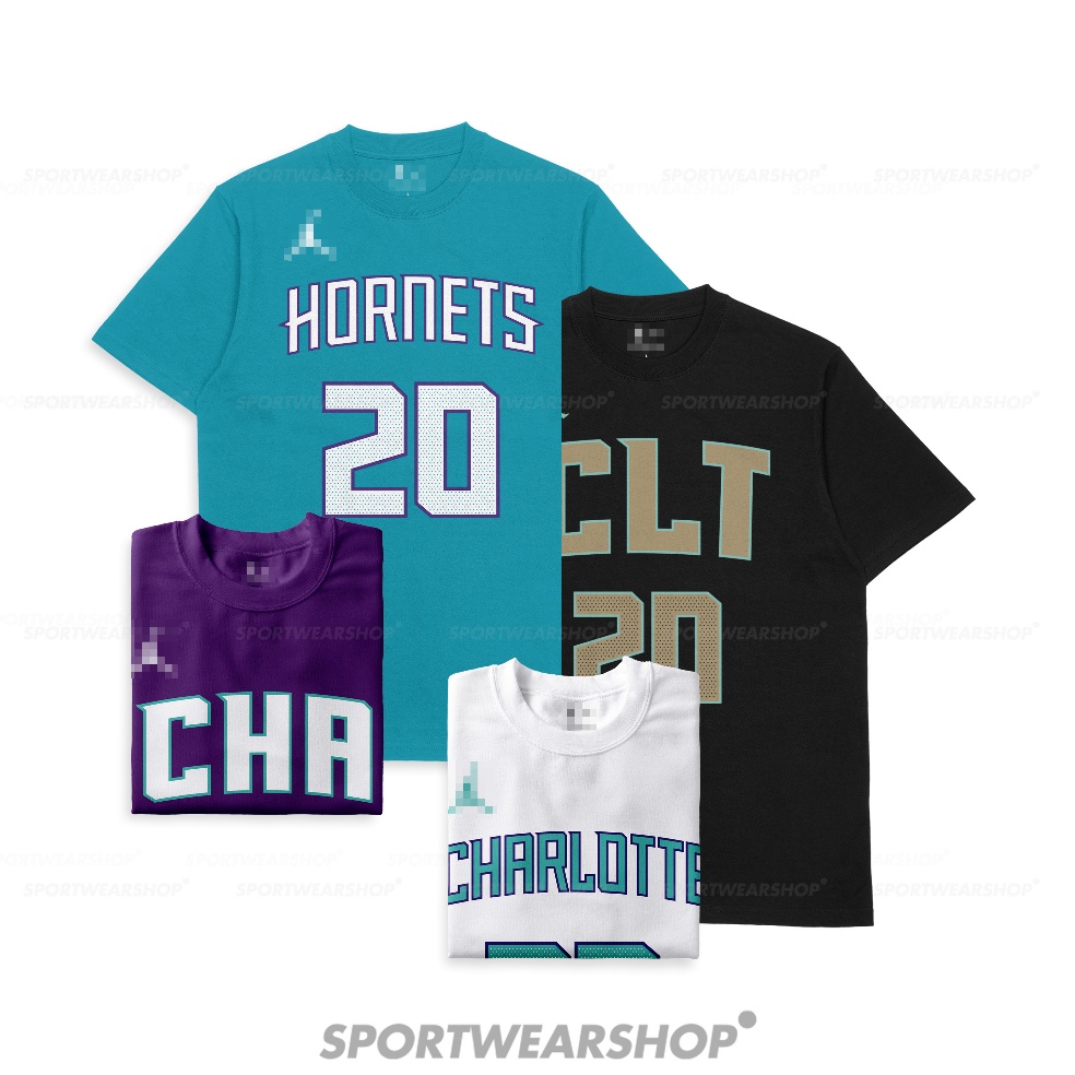 KODE L43I Baju Basket Pria Wanita NBA T shirt basket Kaos Charlotte Hornets Gordon Hayward Kaos NBA 
