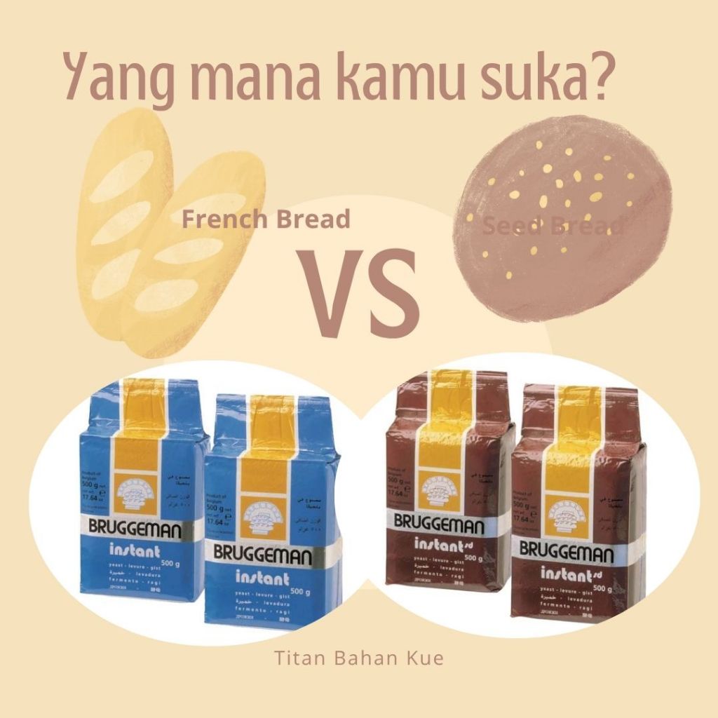 

Bruggerman instan yeast blue 500 gram | Bruggerman instan yeast brown 500 gram