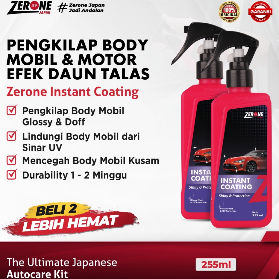 Zerone Japan Kit Pengkilap Body Mobil Motor Glossy Instant Coating Nano Ceramic Kilap Premium