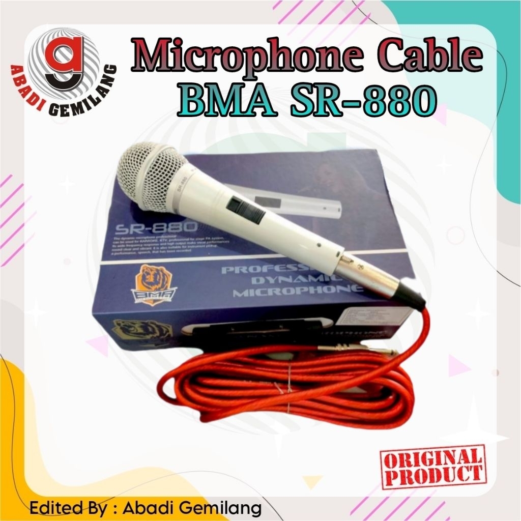 Microphone Cable BMA SR-880/Mic Kabel Dynamic BMA SR880 ORI
