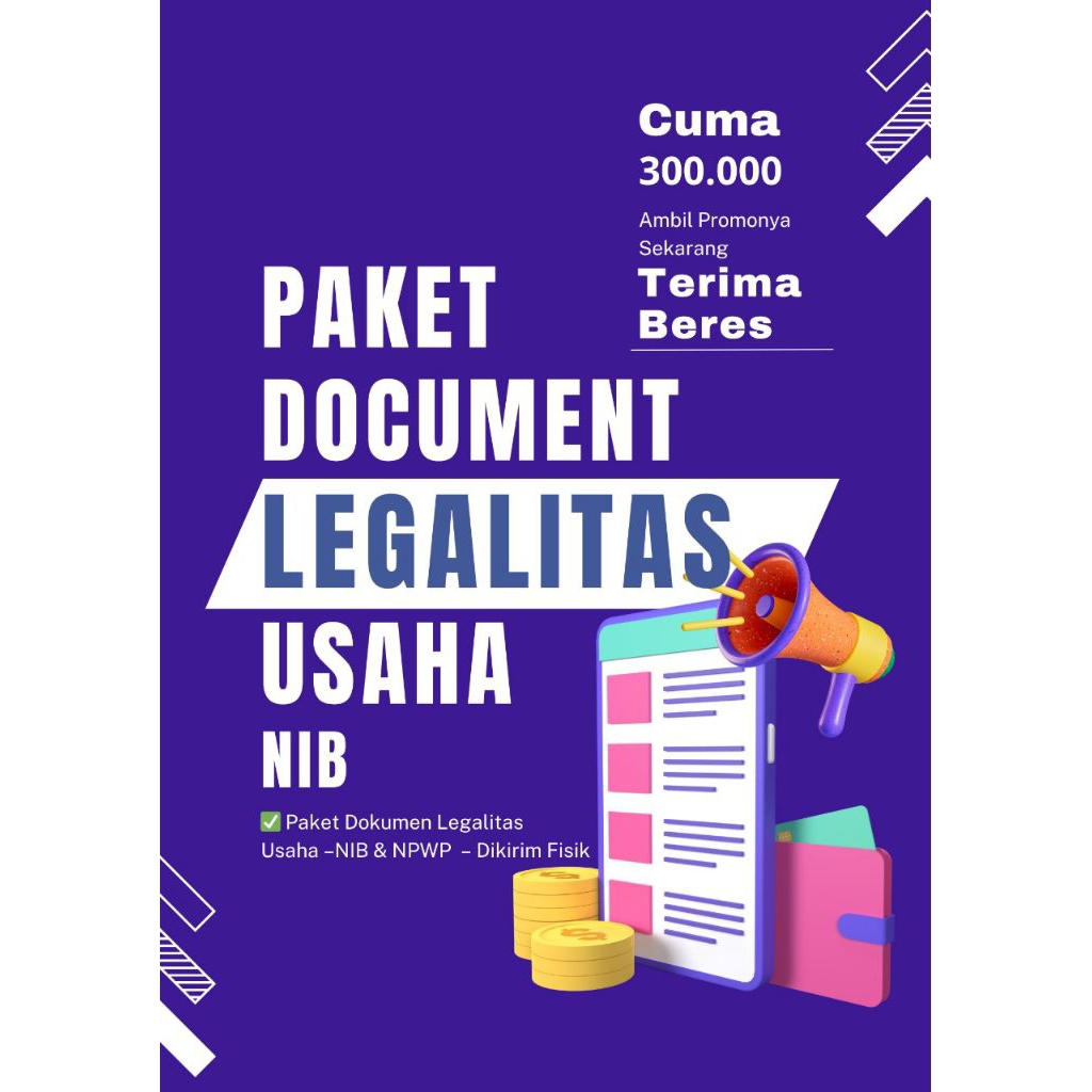 

Paket Cetak Dokumen Administrasi Usaha Bentuk N I B - Dokumen Fisik Lengkap