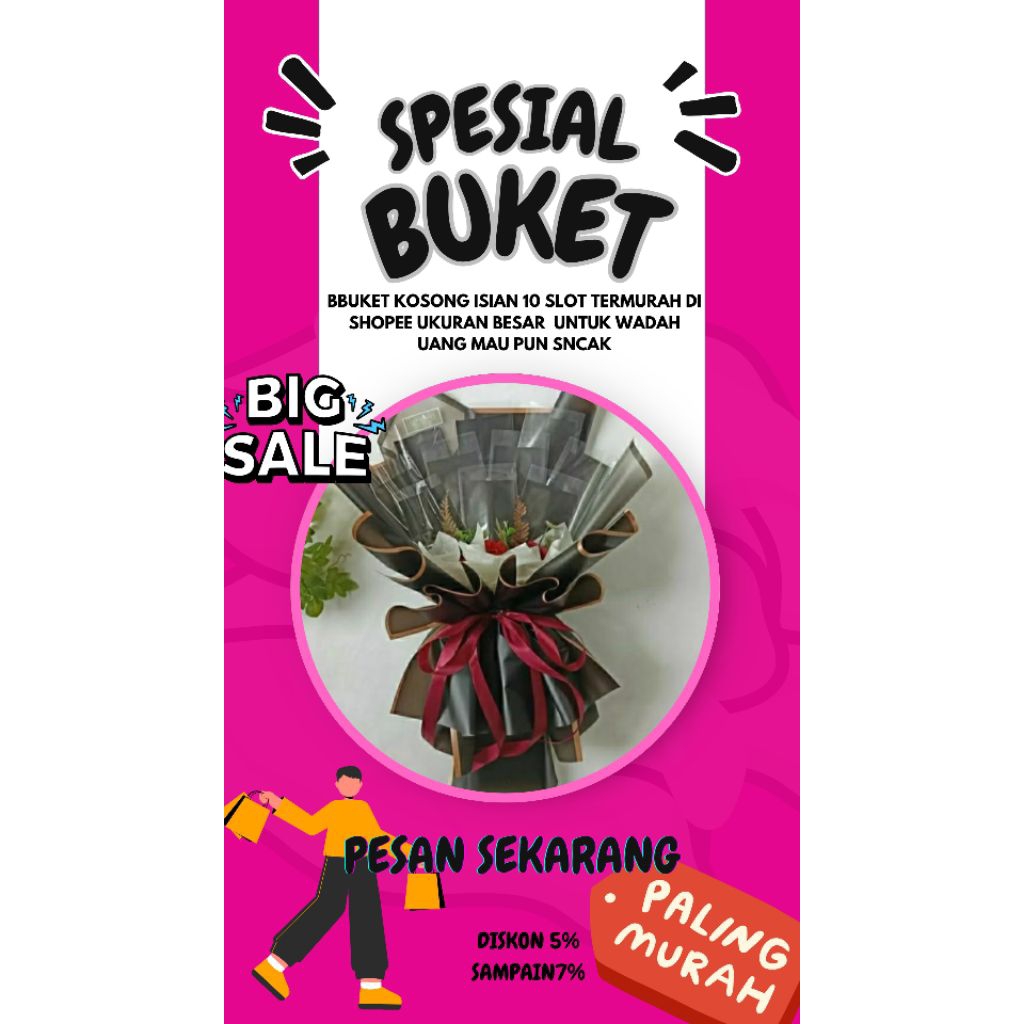 BUKET KOSONG ISIAN 10 slot TERMURAH DI SHOPEE UKURAN BESAR   UNTUK WADAH UANG MAU PUN SNCAK