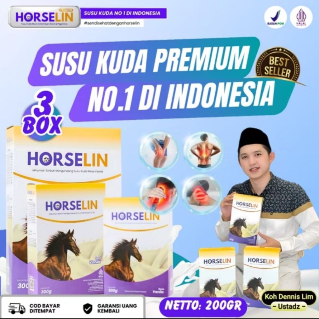 

Susu Kuda Horselin 3 Box Untuk Tulang Otot & Sendi Dairy Milk Rasa Vanilla