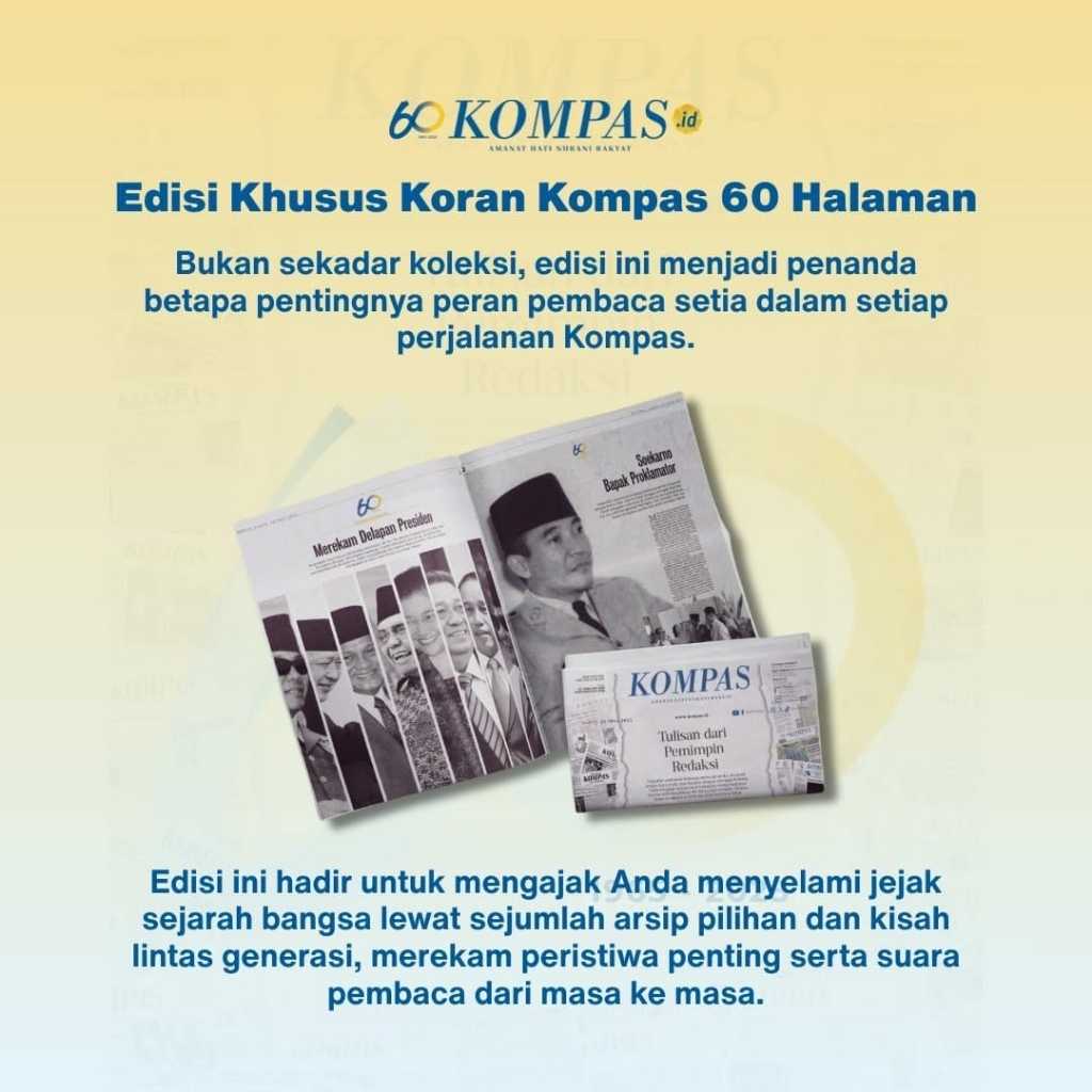 Koran Edisi khusus 60 tahun Harian Kompas + Akses Kompas.id 12 Bulan