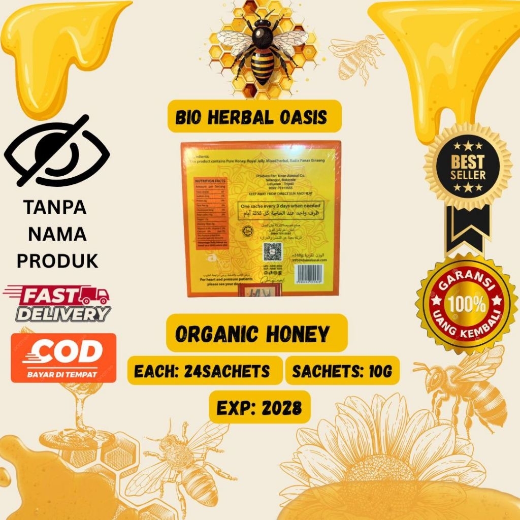 

QH Organic Royal Honey Vip Ori :1 Box 24 Sachets EXP2028
