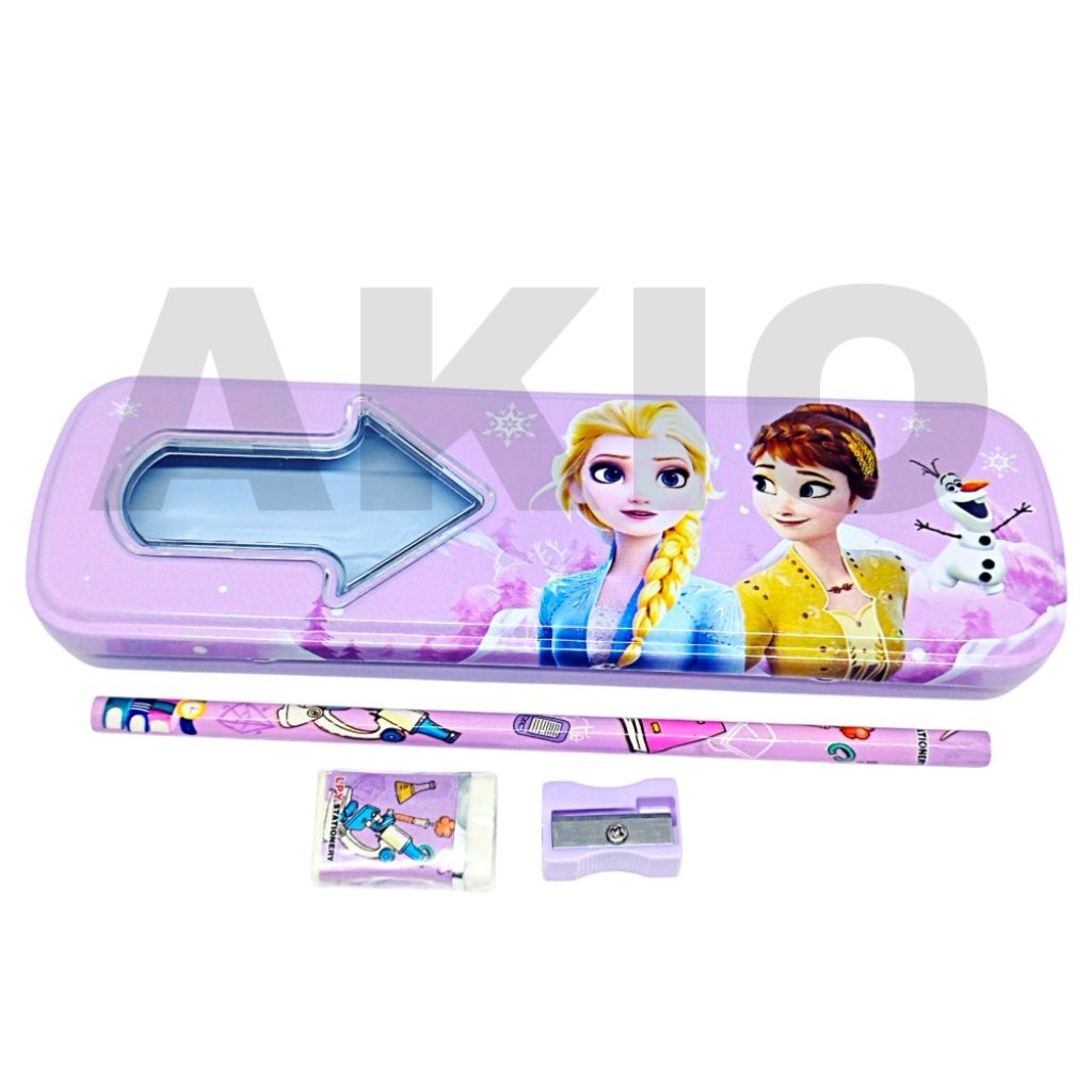 

Tempat Pensil Anak Set Alat Tulis Karakter FROZEN ELSA ANNA LPY99-16 Kaleng Besi Murah