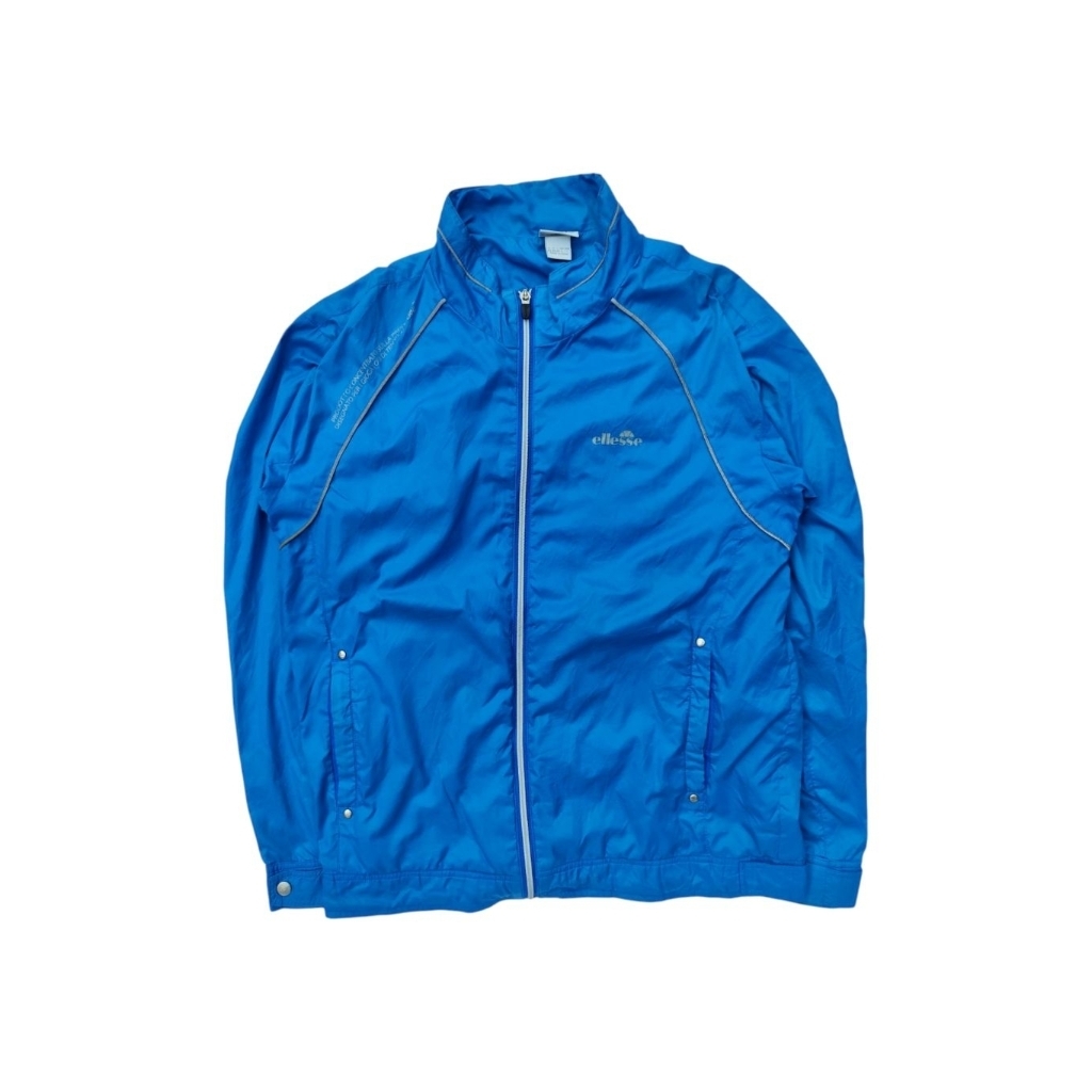 Ellesse Windbreaker Right Blue Unisex Lightweight Waterproof Jacket Thrift Rare Item