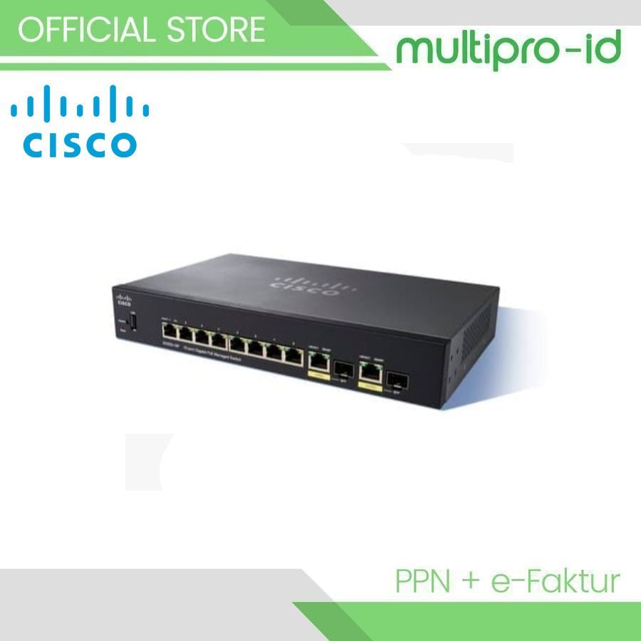Cisco SG350-10P-K9-EU 10 Port Gigabit PoE - Garansi Resmi 1 Tahun
