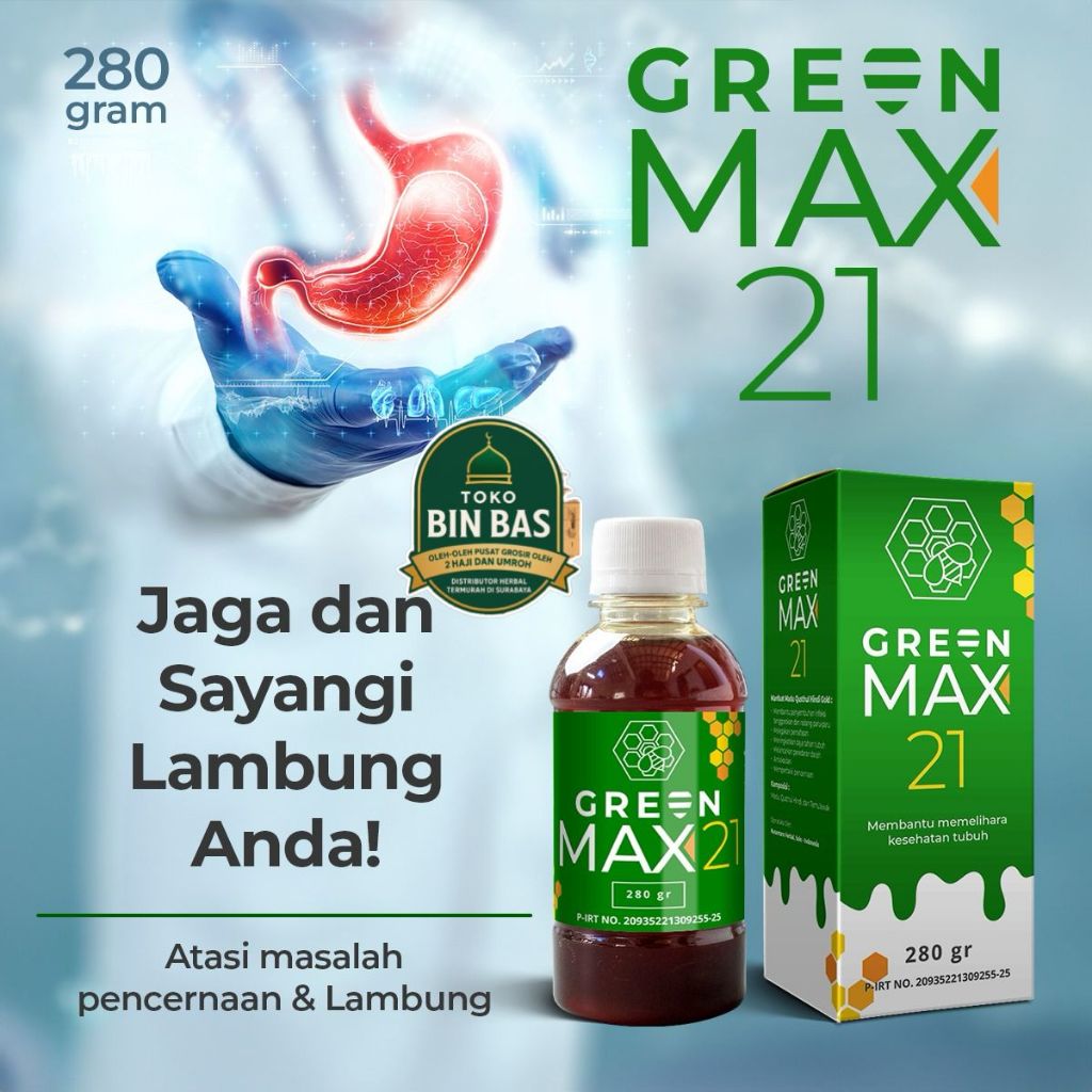 Madu HIJAU 21 Green Honey Obat Asam Lambung Madu Propolis Plus Spirulina & Daun Kelor Untuk Maag Mad