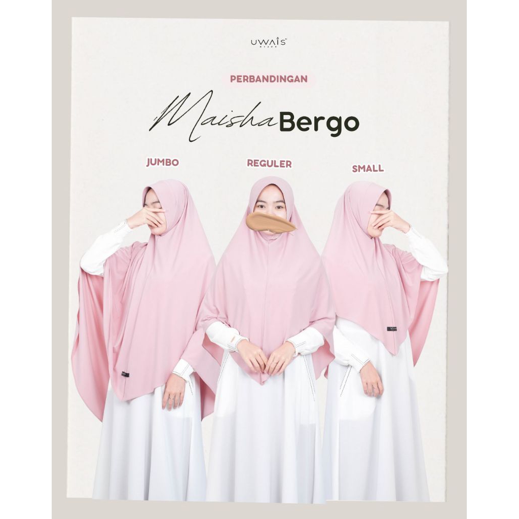 JILBAB INSTAN JUMBO PB 100 CM SYARI BERGO MAISHA KERUDUNG KAOS JERSEY  POLOS ANTEM SOFT PAD UWAIS HI