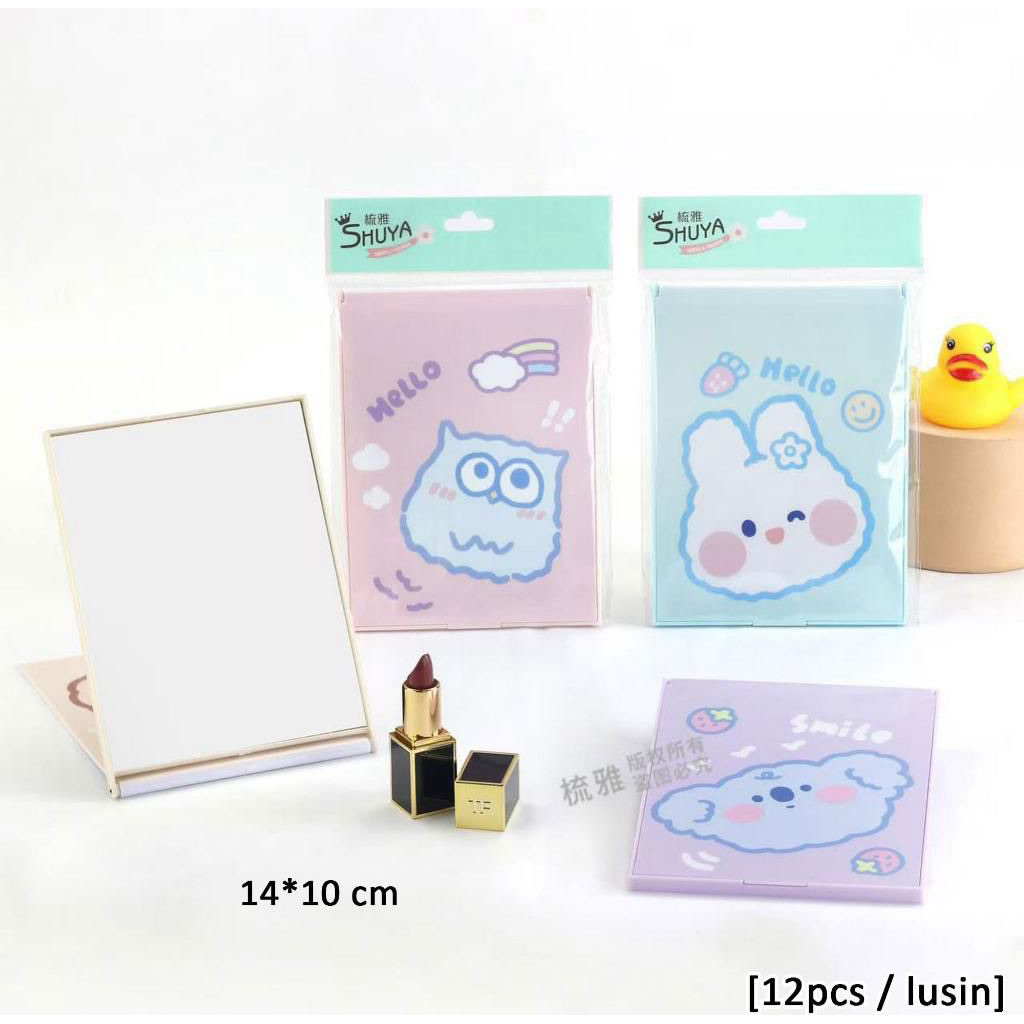 CERMIN KOTAK LIPAT KARAKTER / KACA KECANTIKAN KECIL / CERMIN TRAVELLING