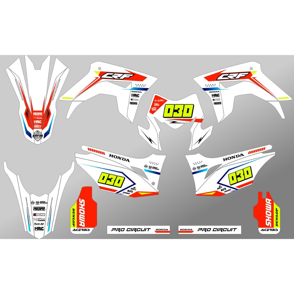 decal stiker motor honda crf 150l custom design putih stabilo