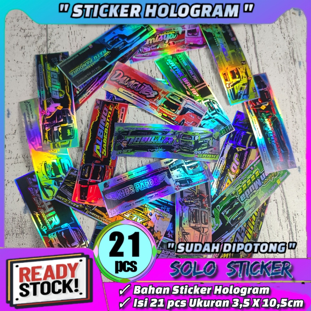 

21 pcs STICKER Bus Panjang HOLOGRAM ANTI AIR - SUDAH DIPOTONG