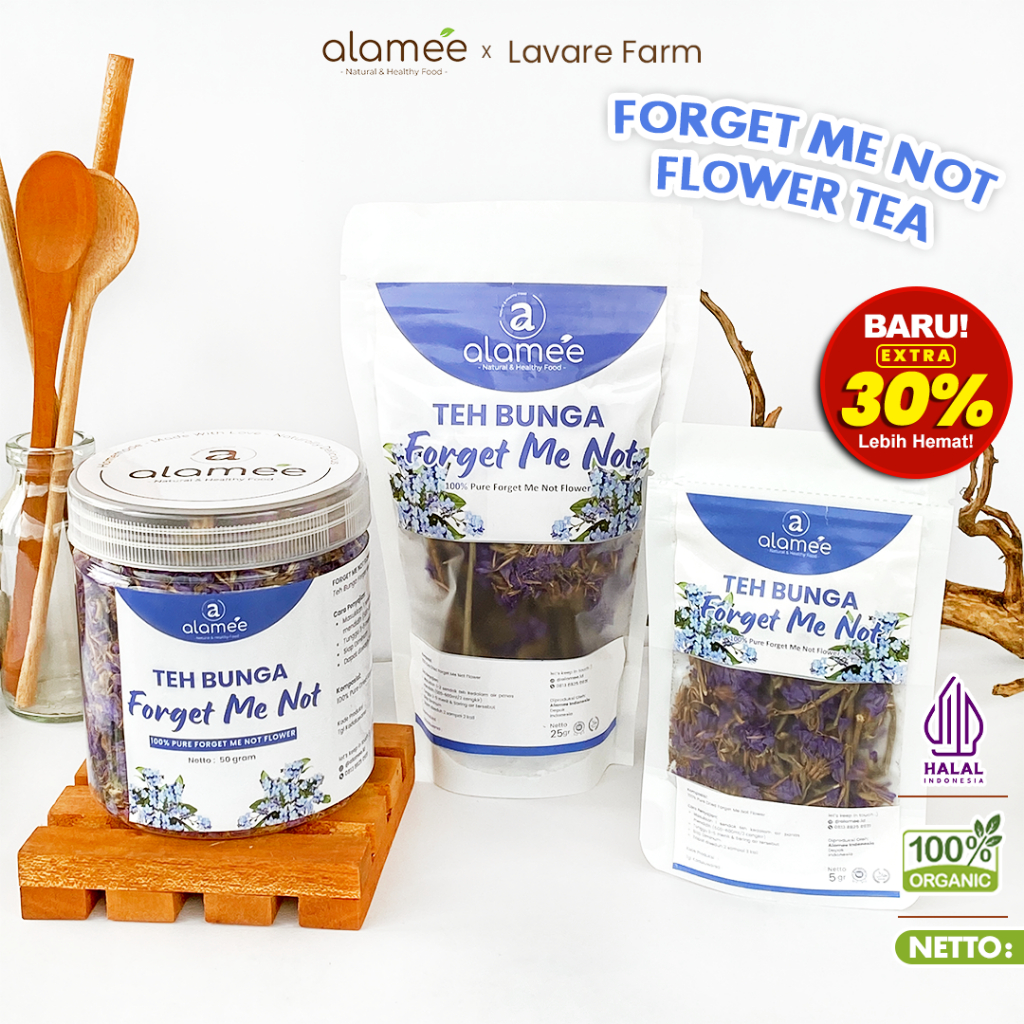 

Teh Bunga Forget Me Not Flower Tea Organik Kering Dried All Varian