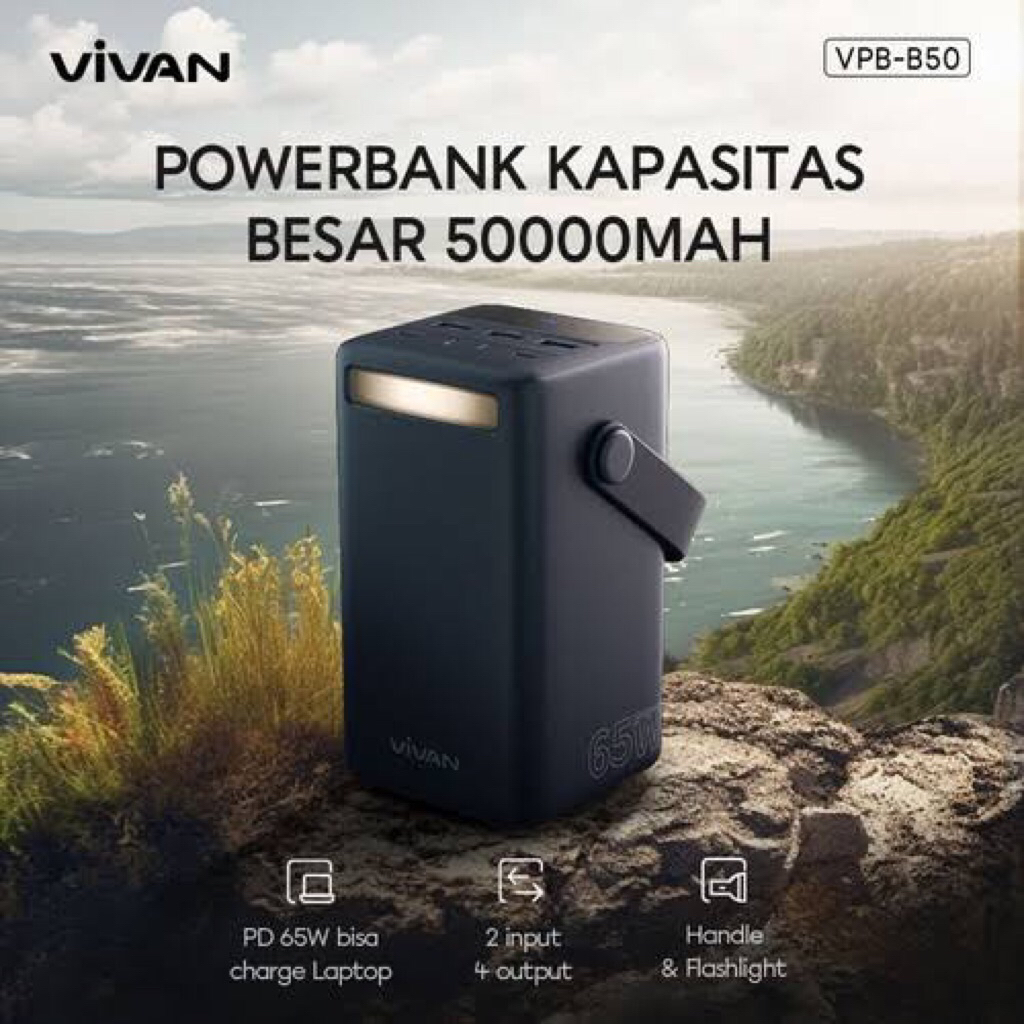 VIVAN Smart Powerbank VPB-B50 50000mAh 65W Blue