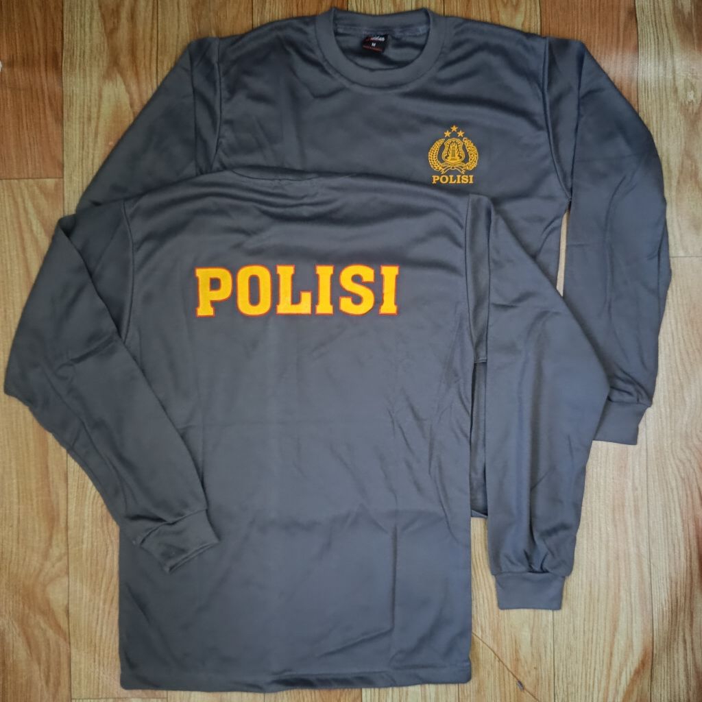 Kaos Coklat Polisi Lengan Panjang / Kaos Coklat Polisi / Kaos Polisi