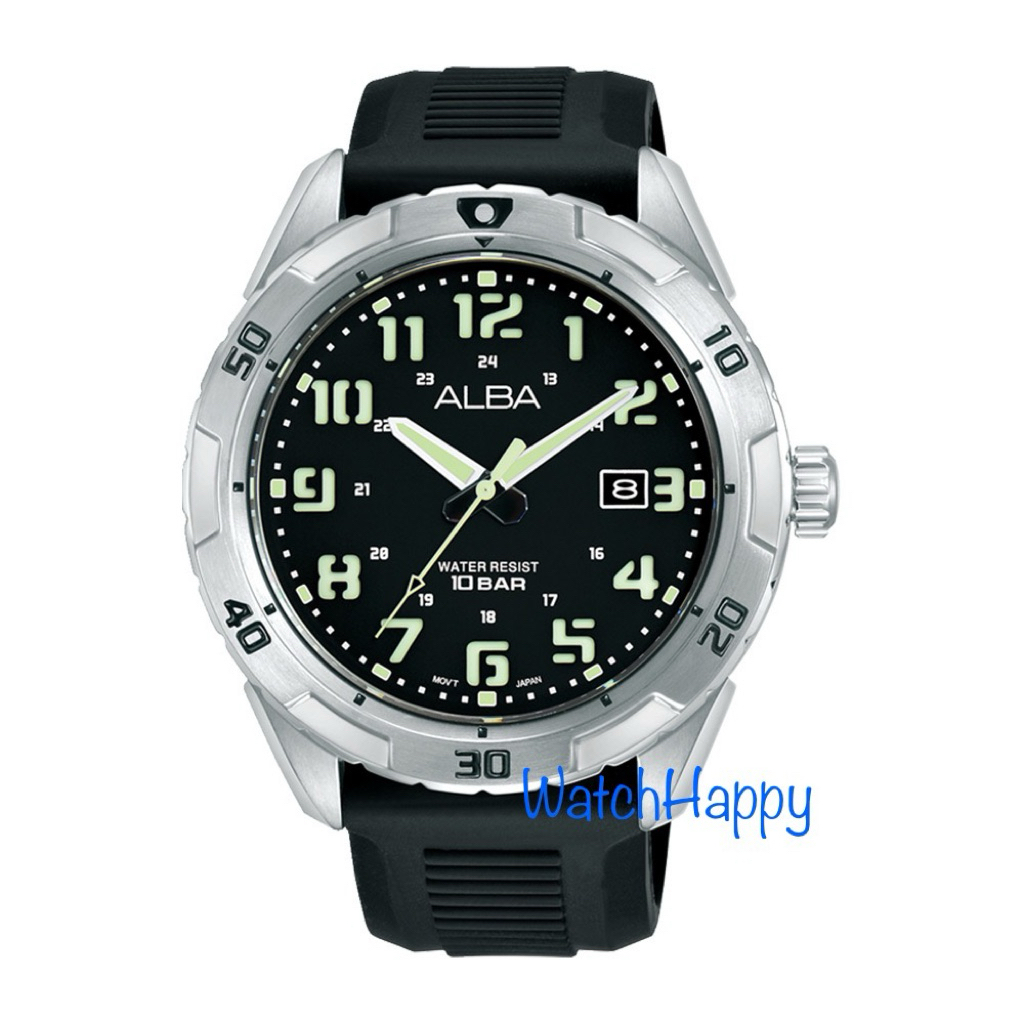 JAM TANGAN ANALOG PRIA ALBA AS9R87X1 / AS9R87 / AS9R87X ANALOG DISPLAY QUARTZ MOVEMENT BLACK DIAL SI