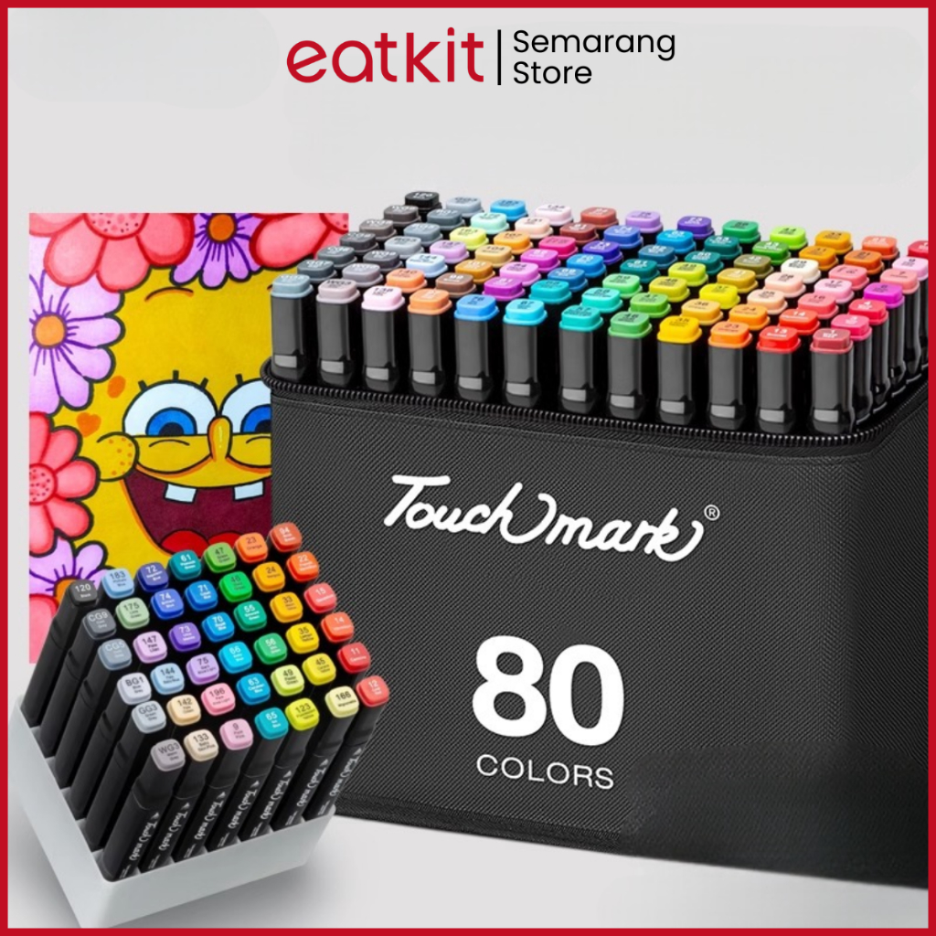 

Eatkit Spidol Warna Warni 1 Set Sketch Marker 2 Tip Touch Marker 48/60/80 Warna