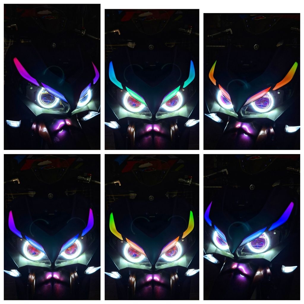 BILED SET HEADLAMP SET LAMPU DEPAN LAMPU ALIS DRL RGB SET CUSTOM BILED PRO7 / AES BI-LASER HOLDER LE