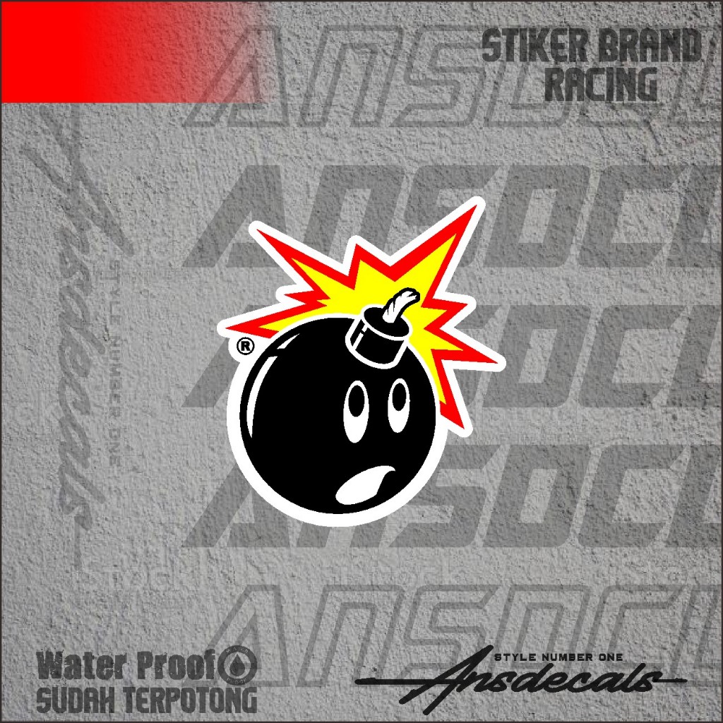 

stiker pack stiker bom sakalabomm brand racing premium anti air anti luntur