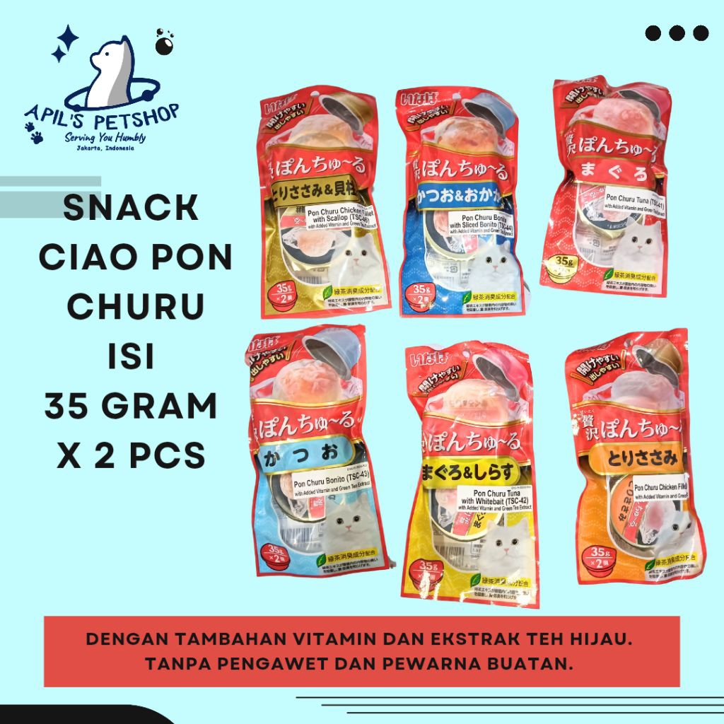 CIAO PON CHURU SNACK KUCING CIAO DALAM MANGKUK PACK ISI 35 GRAM X 2 PCS