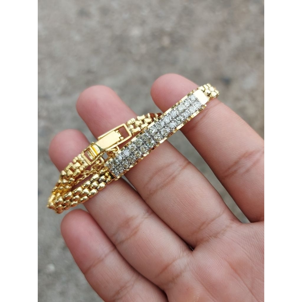 Gelang full berlian ikat perak silver handmade berlian banjar gelang fashion