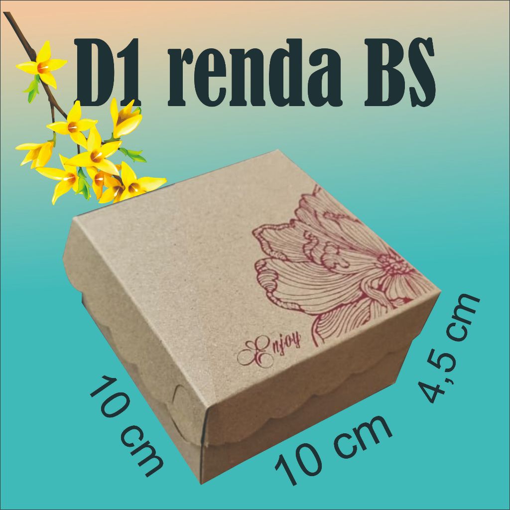 

D1 Renda isi 50 BS MERAH dos kraft 10x10x4,5 dos kue donat snack