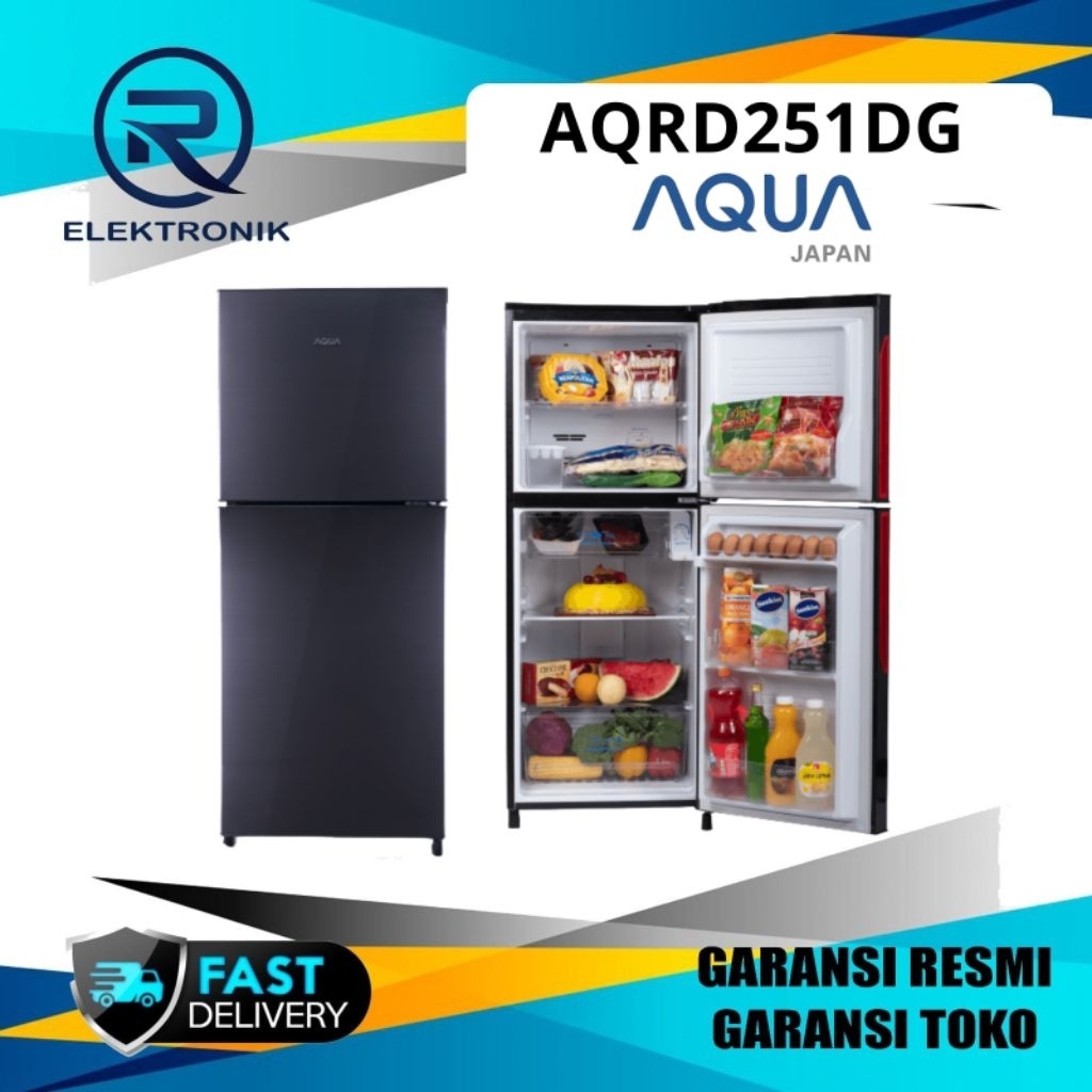 AQUA AQRD251-DG Kulkas 2 Pintu 203 L AQRD251DG