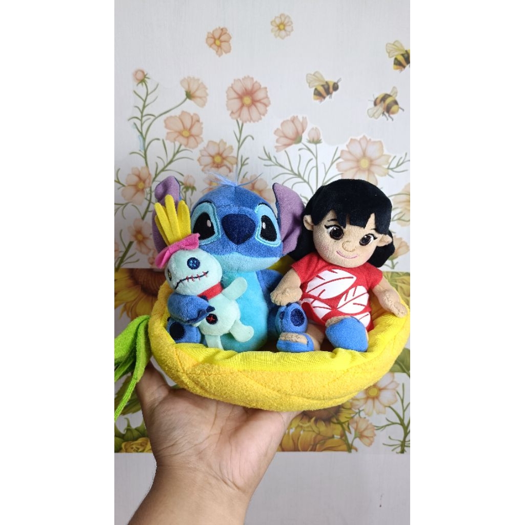 STICH SCRUMP AND LILO PLUSH DOLL BONEKA STICH LILO ORIGINAL DISNEY