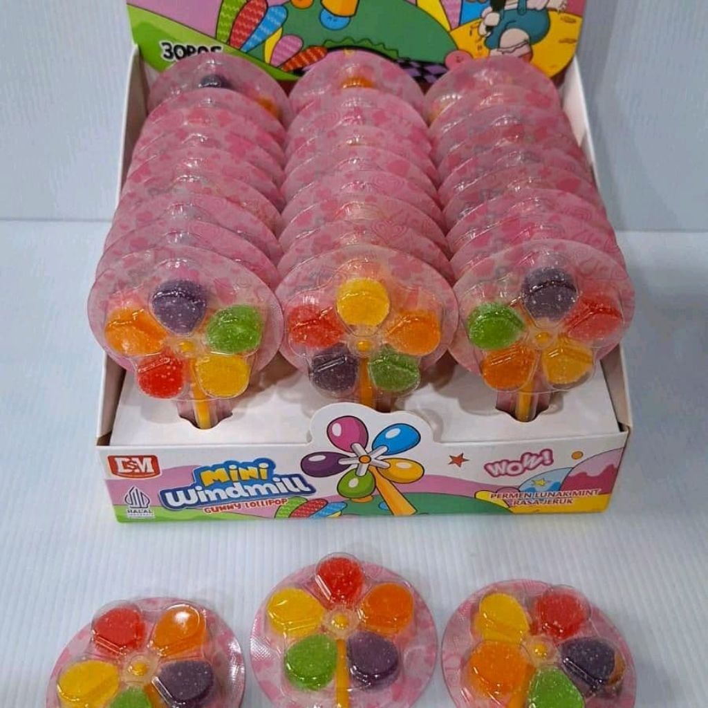 

DSM Permen Jelly Windmill Bentuk Kipas Mini (1 box isi 30 pcs)