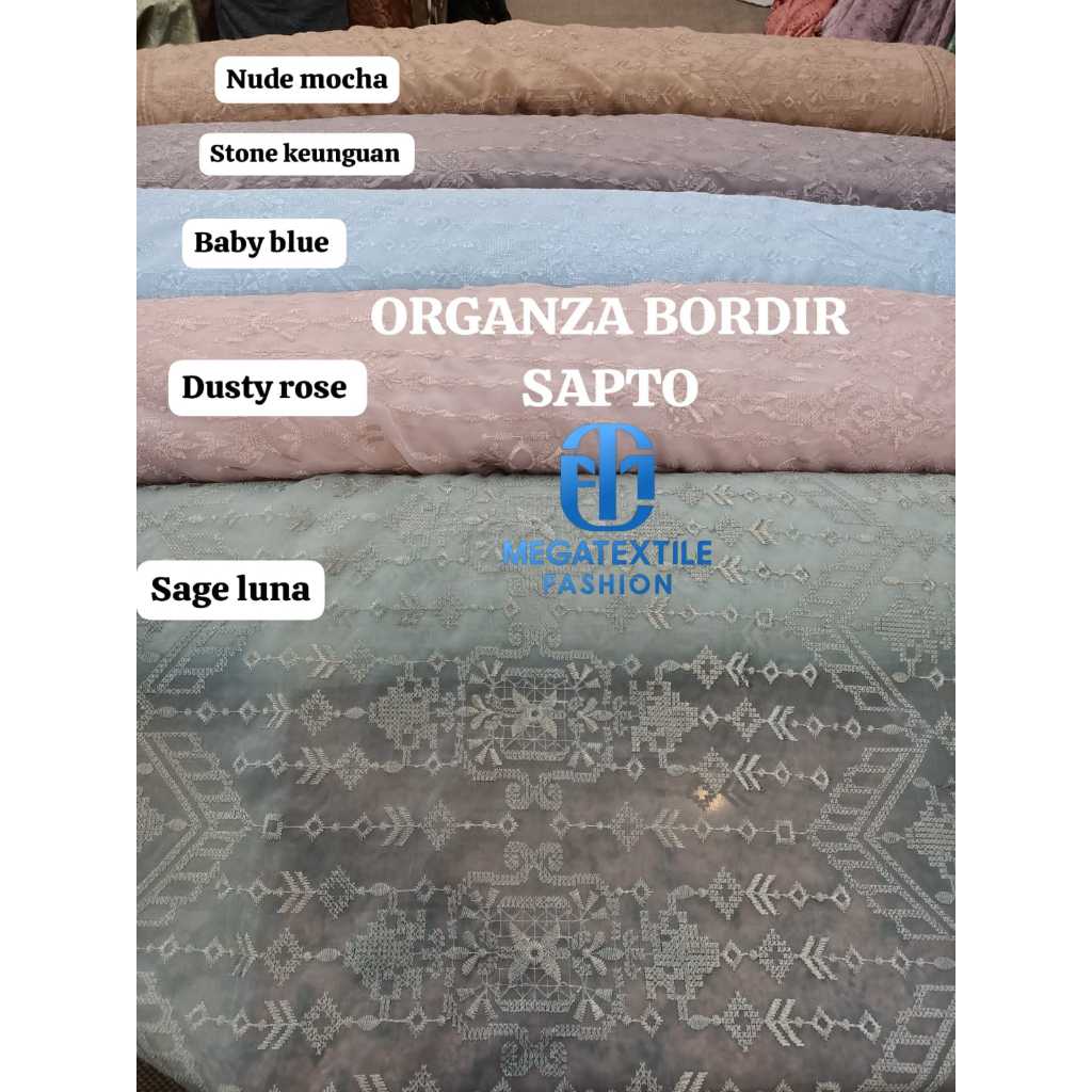 [ 020 ] Kain Organza bordir || Organza Bordir || Bordir organza || Motif sapto