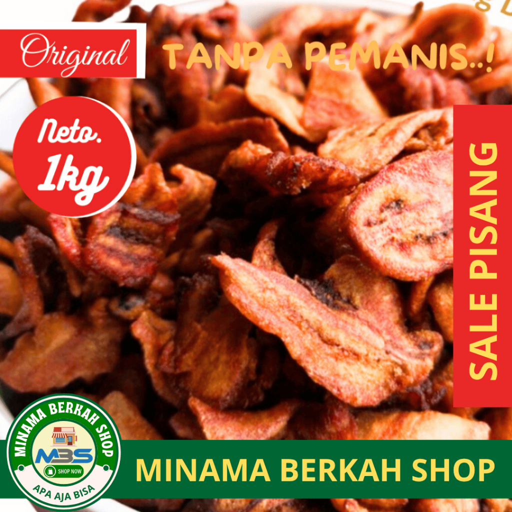 

1/0.5KG Sale pisang kering kripik saleh pisang manis tanpa pengawet Sale pisang alami TANPA PENGAWET