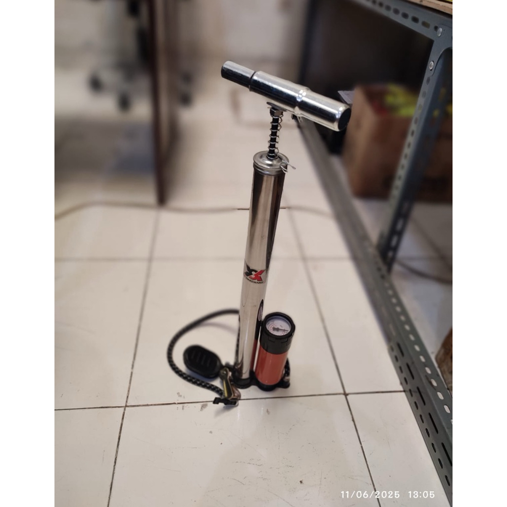 Pompa Angin Sepeda Manual + Meter YSK - Pompa Ban Roda Sepeda Motor