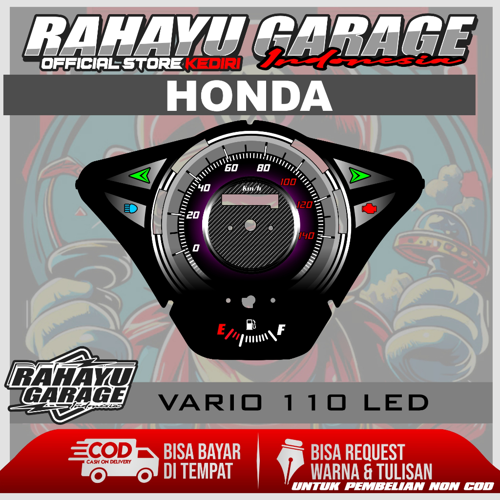 papan speedometer custom honda vario 110 led panel spidometer custom honda vario 110 led