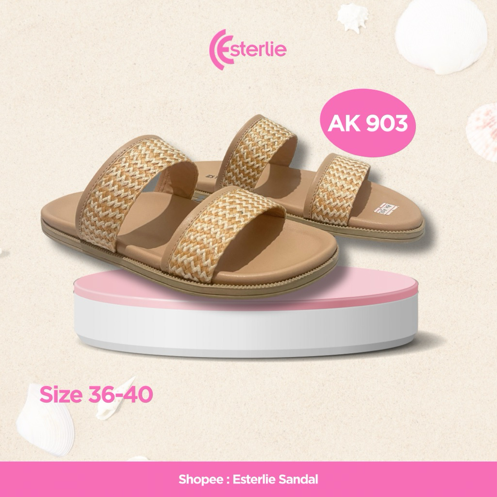 Esterlie - Sandal Slip On Wanita AK 903 - Sandal wanita Sandal Slip on sandal santai