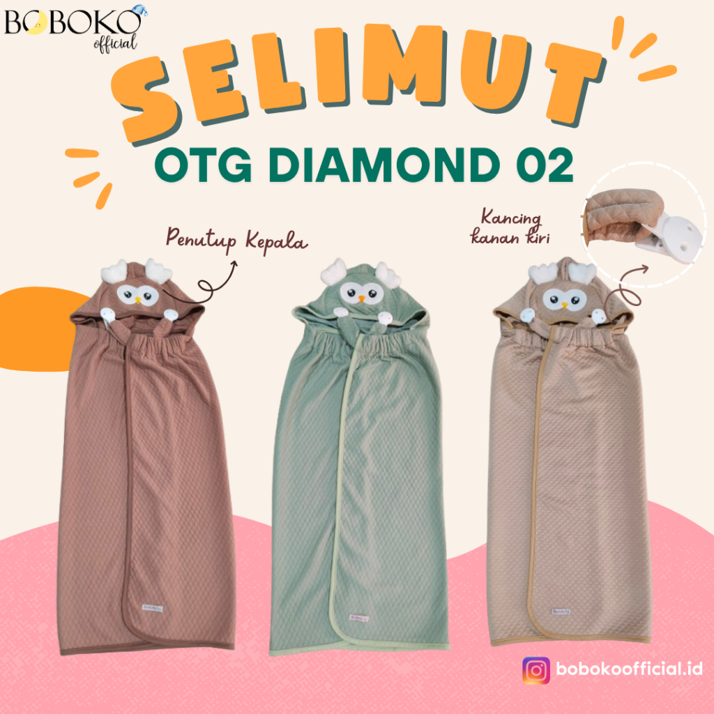 Blanket On The Go Selimut Bayi Clip On Penutup Menyusui 3in1 Diamond Karakter Premium Boboko