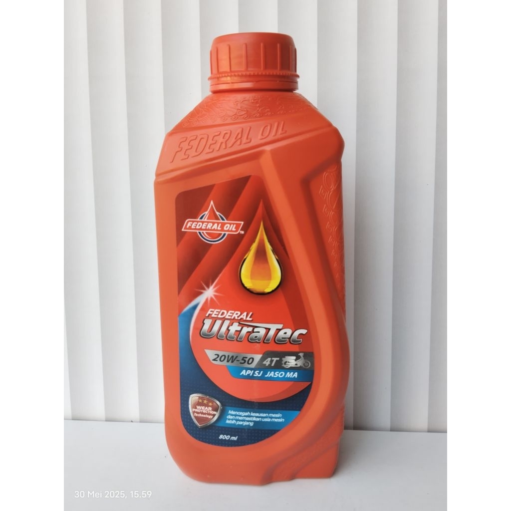 OLI FEDERAL ULTRATEC MERAH 0,8 PELUMAS OIL MESIN SEMUA MOTOR BEBEK SUPRA REVO VEGA JUPITER