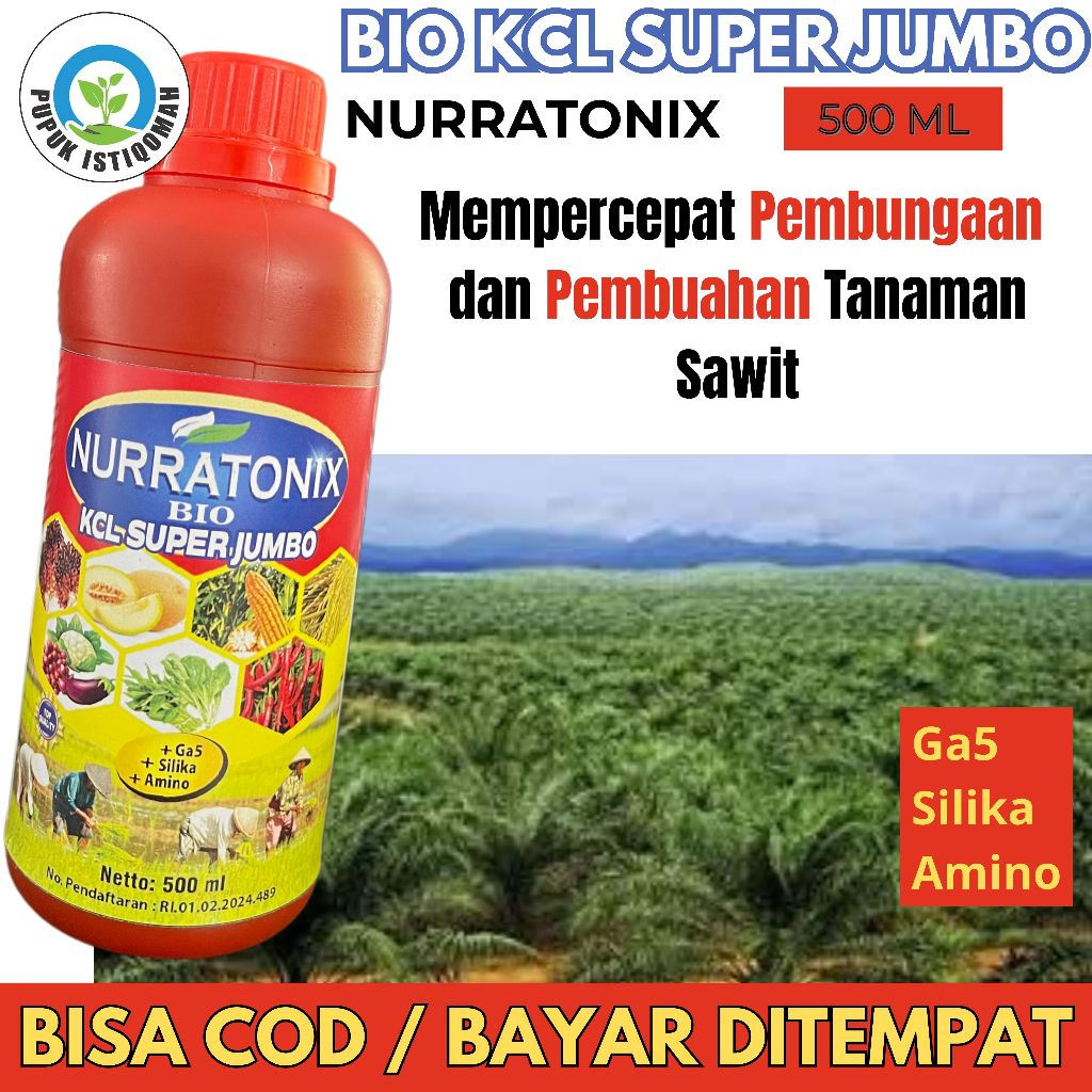 Nurratonix Bio Kcl 500 ml – Pupuk Cair Organik untuk Sawit, Percepat Tumbuh & TBS Lebih Berat