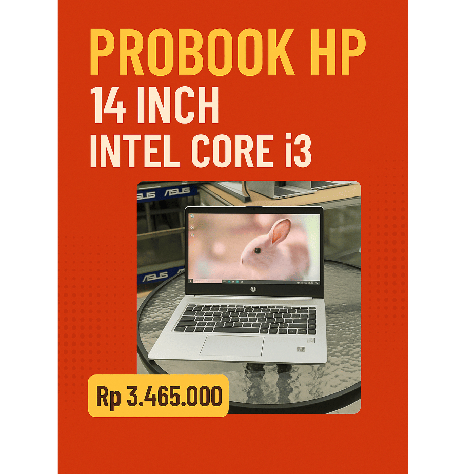Pro book hp 14 inch intel core i3 10110 ram 8gb ssd 256gb