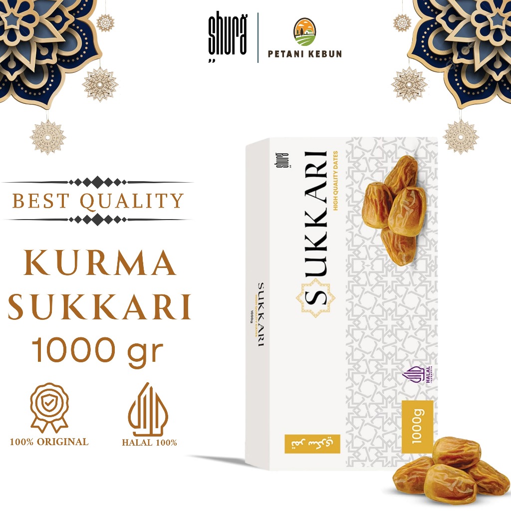 

Shura Kurma Sukkari 1kg Premium Original Kemasan Box