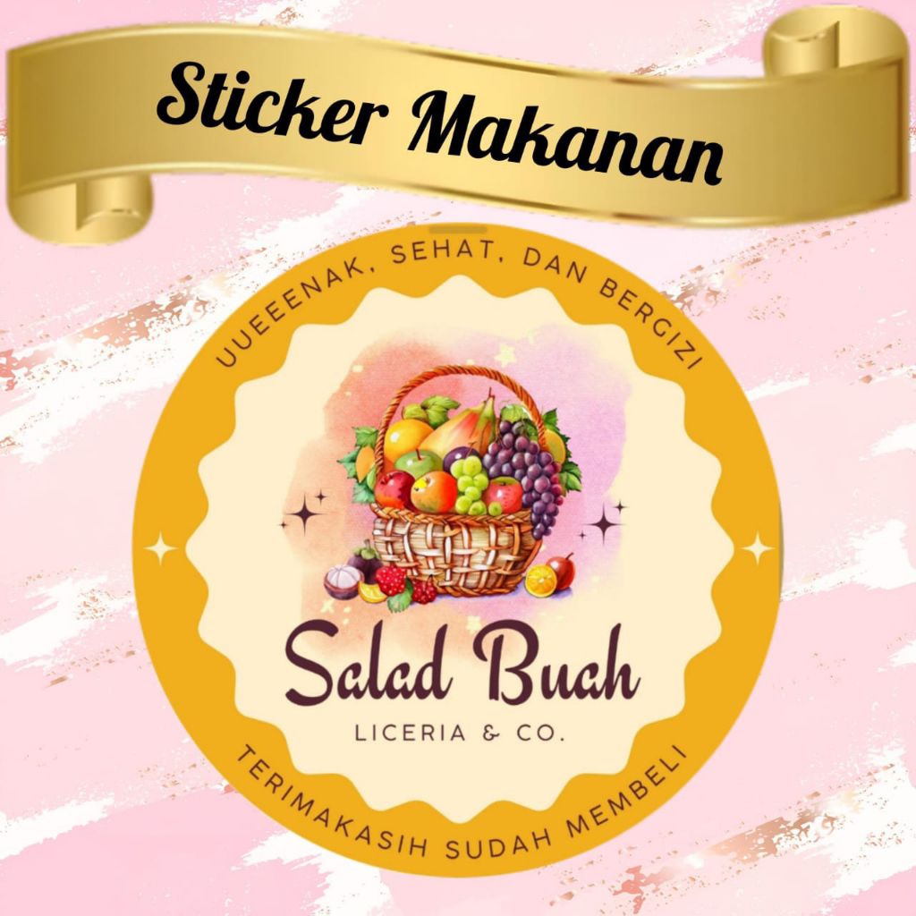 

STIKER PRODUK KEMASAN SALAD BUAH / BUAH BUAHAN / BISA CUSTOM NAMA PRODUK DAN NAMA TOKO