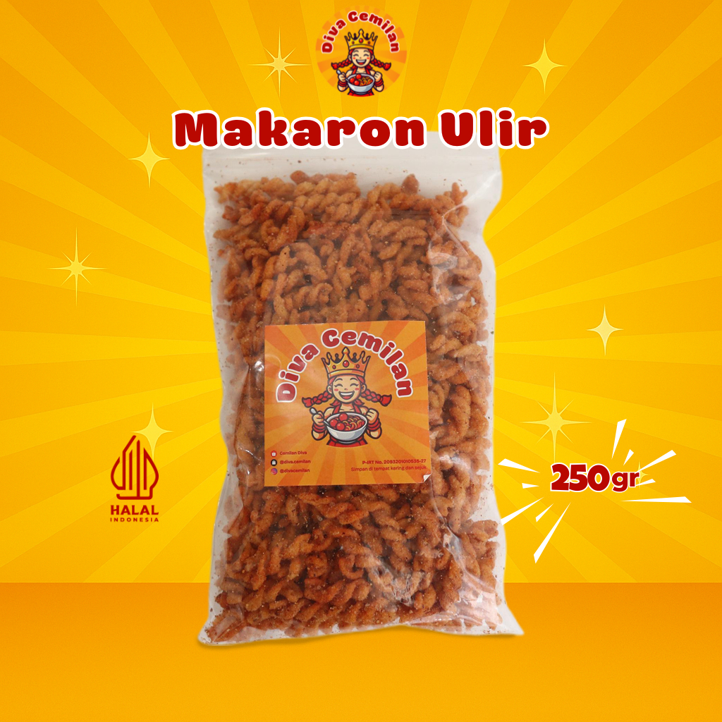 

250 gram Makaroni Ulir Makaroni Pedas Renyah Diva Cemilan Snack Makanan Ringan