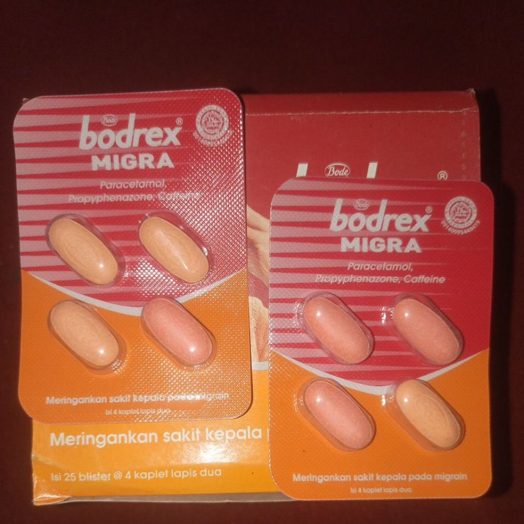 Bodrek Migra Strip @ 4 Kaplet Obat Sakit Kepala Sebelah