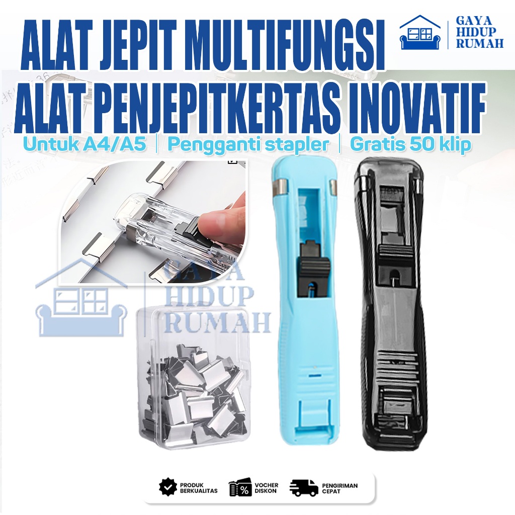 

Alat Jepit tanpa lubang Multifungsi/ penjepit kertas/klip multifungsi/Klip penyegel/klip klasifikasi/klip foto/tiket/buat album sederhana/tanda terima penyimpanan
