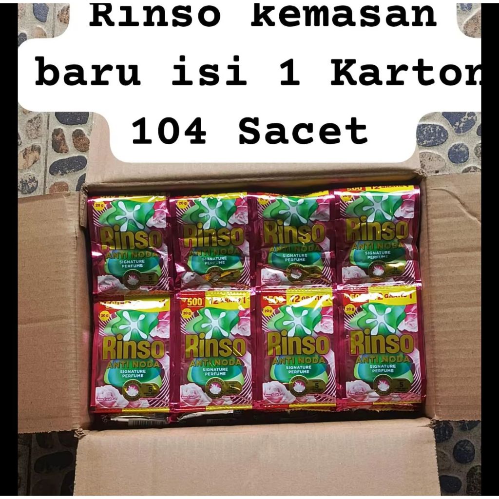 Rinso Sachet 1 dus 104 sachet (20gr) - sabun cuci baju cairRR
