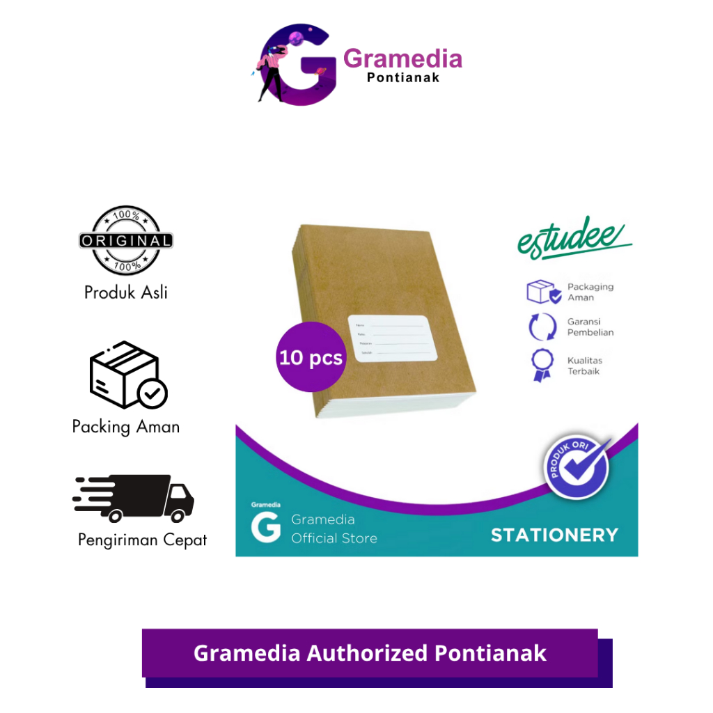 

GRAMEDIA PONTIANAK - ESTUDEE I KWARTO 58 SAMPUL COKLAT ISI 10 - BUKU TULIS