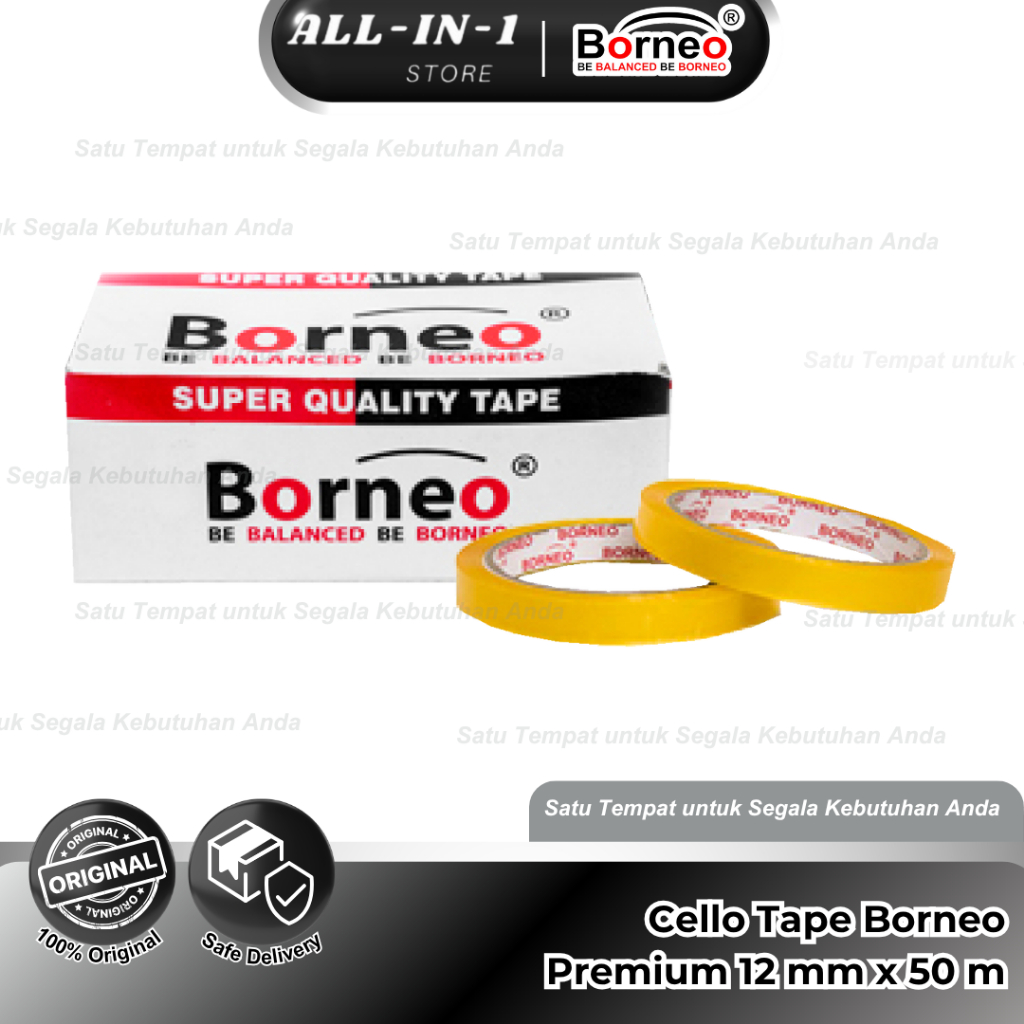 

Borneo Cello Tape Premium 12mm x 50m Solasi bening/ Selotip / Solatip Borneo